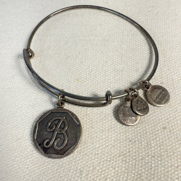 Alex & Ani B Charm Expandable Bracelet Silver Tone - Picture 1 of 4